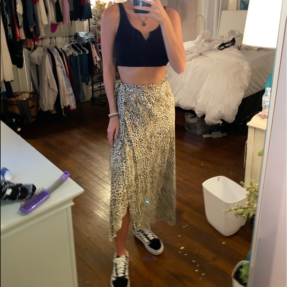 cheetah wrap skirt
